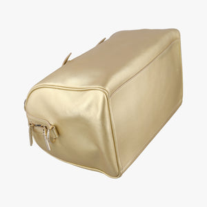 Secondhand VERSACE La Medusa Palazzo bowling Golden Leather  shoulderbag | stylenewstar