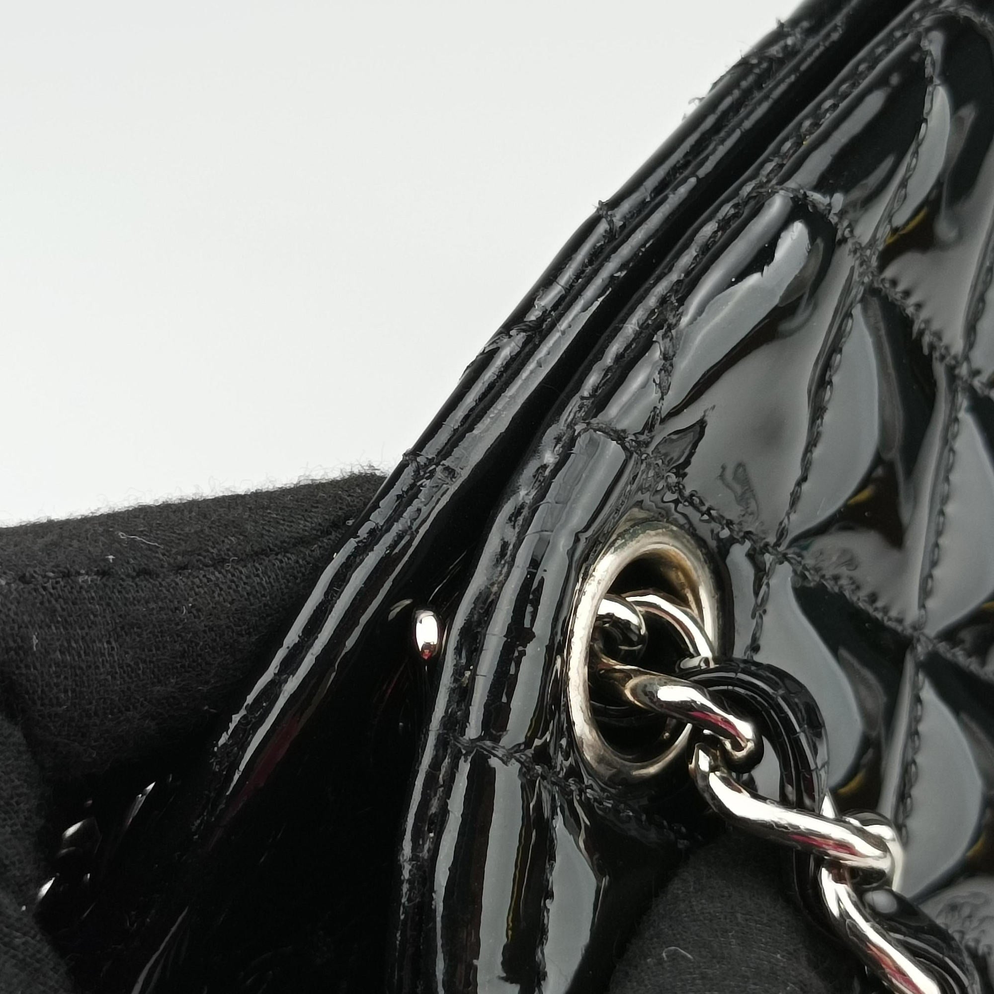 Vintage Chanel Mademoiselle Bowling Black Patent Leather A50558 shoulderbag | stylenewstar