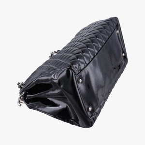 Vintage Chanel Mademoiselle Bowling Black Patent Leather A50558 shoulderbag | stylenewstar
