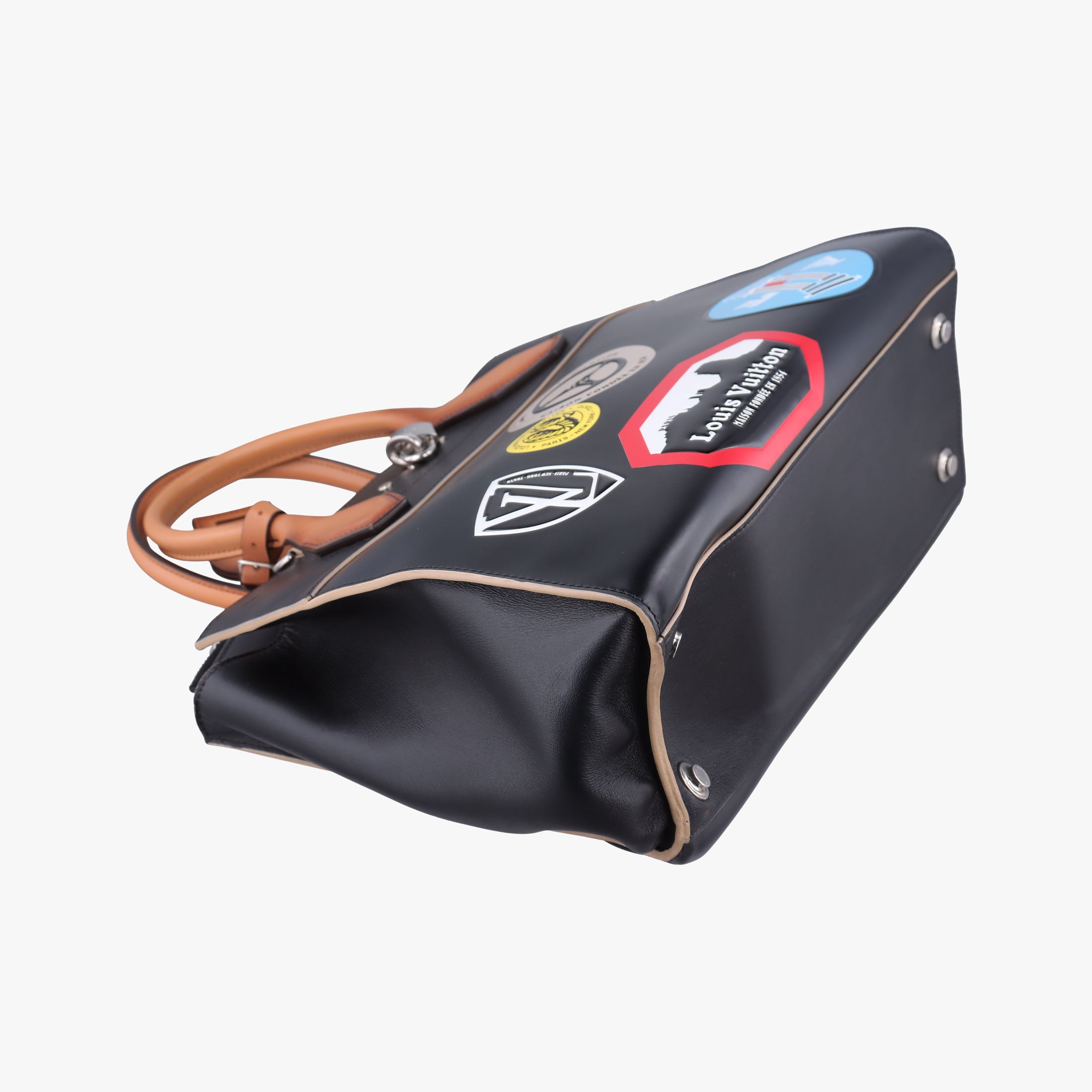Pre-owned Louis Vuitton World Tour City Steamer MM  Black×multicolor Leather M43080 shoulderbag | stylenewstar