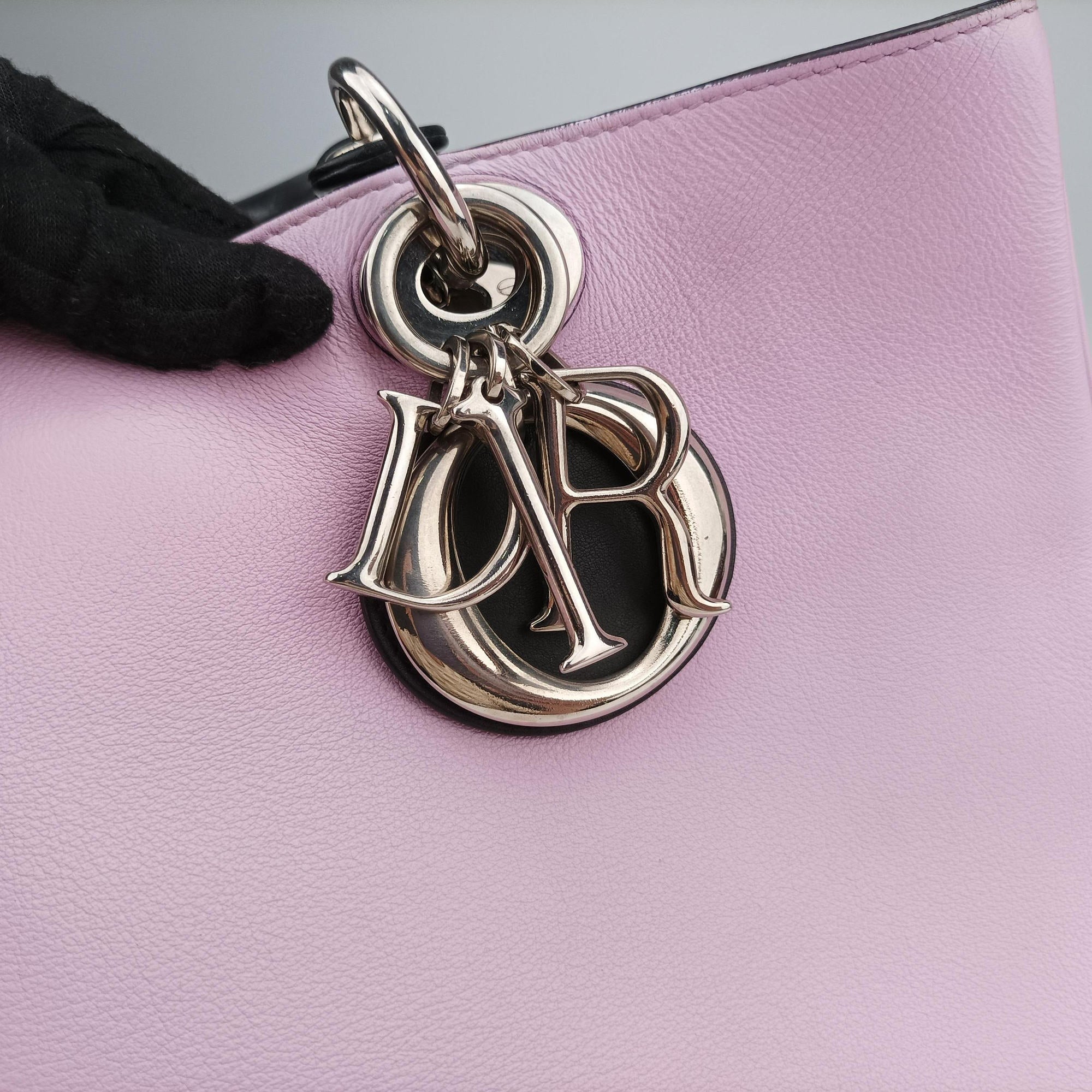 Pre-owned Christian Dior Diorissimo pink×red Leather  shoulderbag | stylenewstar