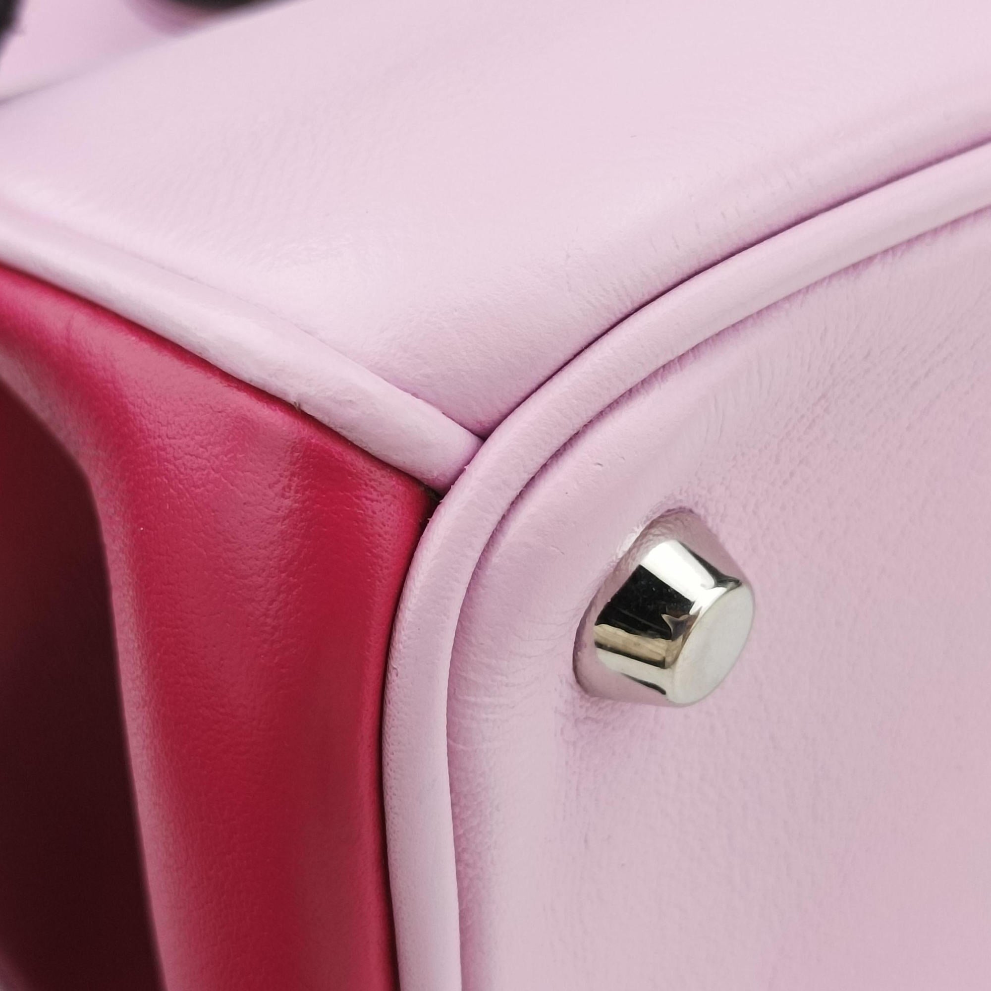 Pre-owned Christian Dior Diorissimo pink×red Leather  shoulderbag | stylenewstar