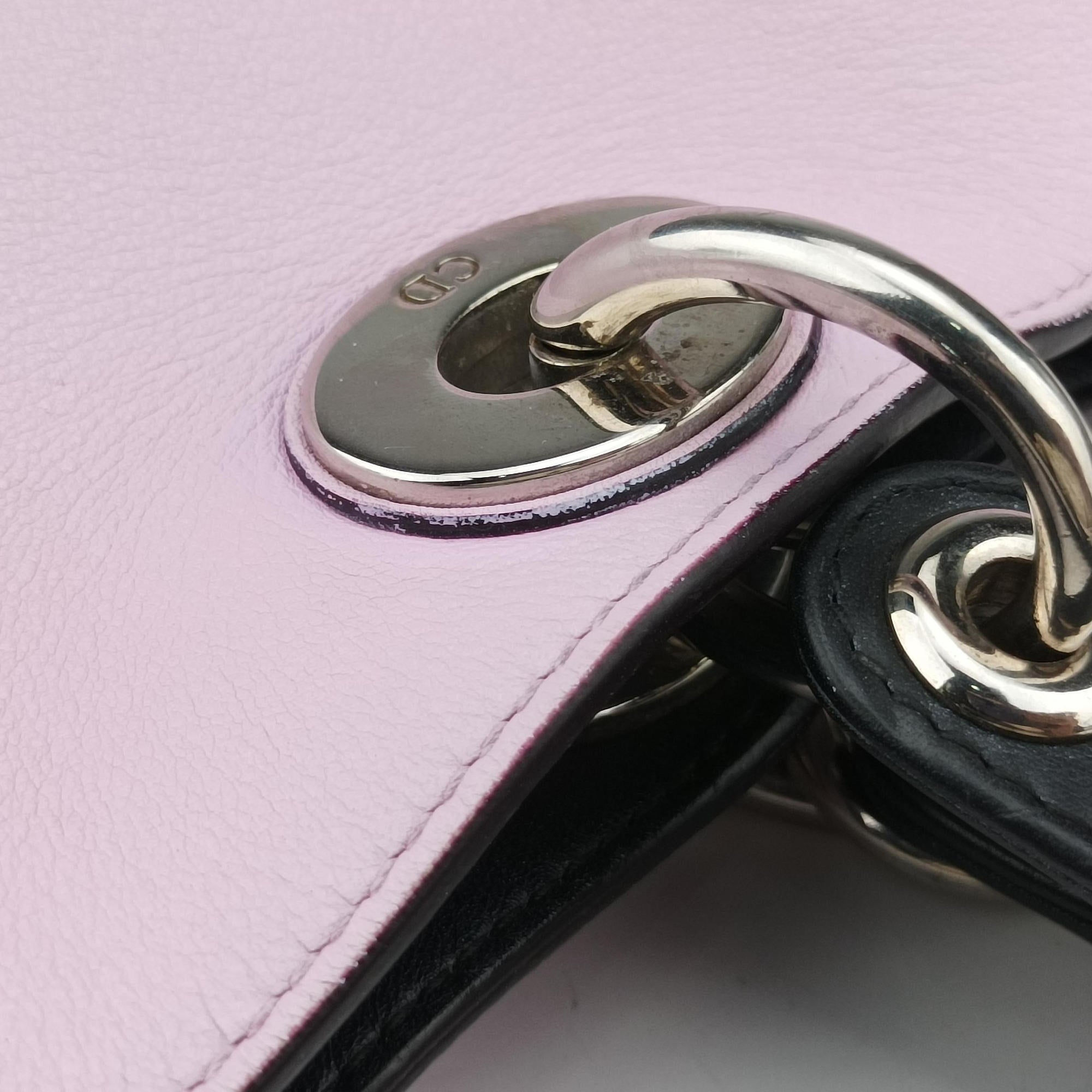 Pre-owned Christian Dior Diorissimo pink×red Leather  shoulderbag | stylenewstar
