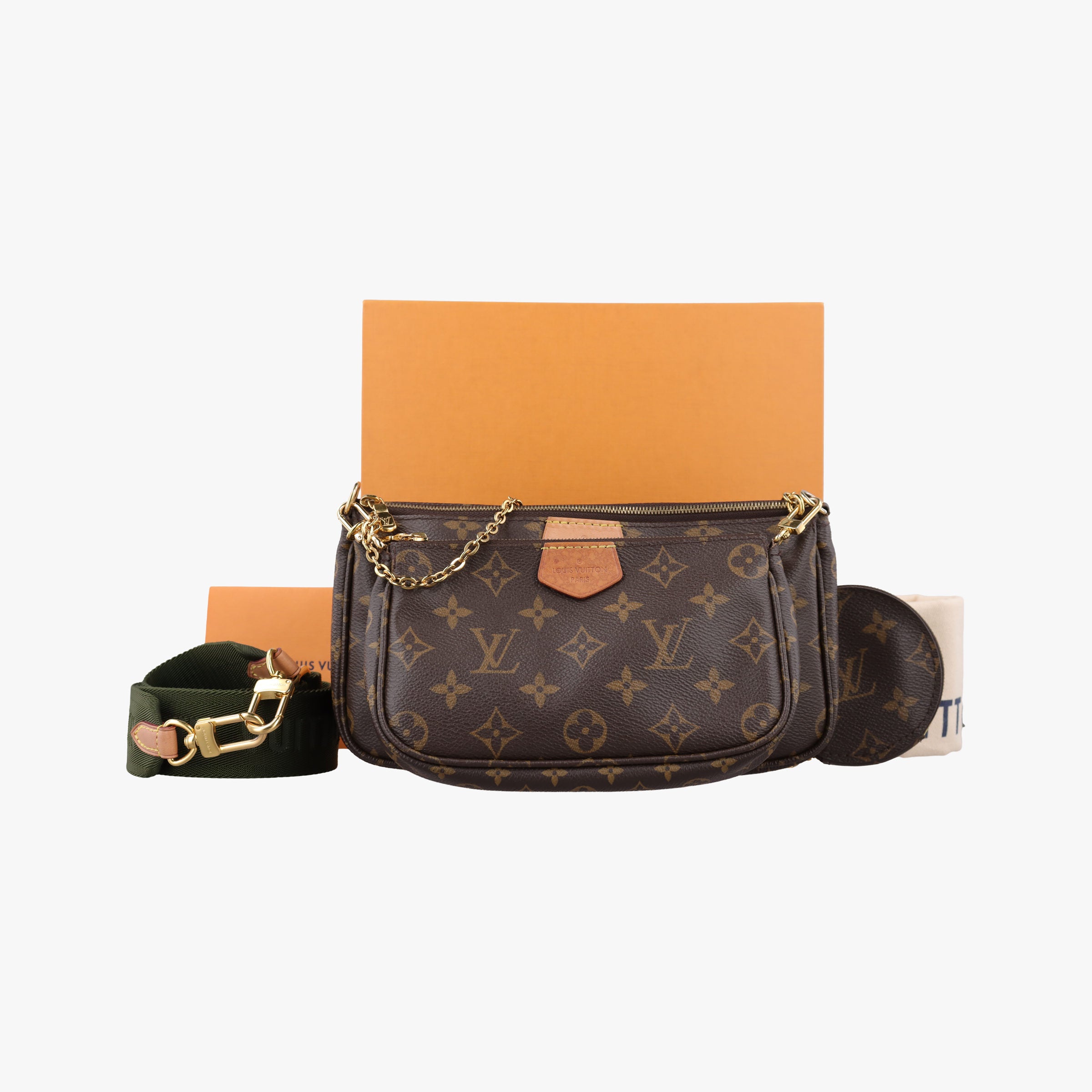Pre-owned Louis Vuitton Multi Pochette Accessoir brown×khaki Monogram Canvas M44813 shoulderbag | stylenewstar