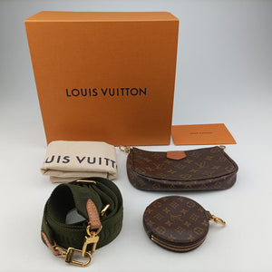 Pre-owned Louis Vuitton Multi Pochette Accessoir brown×khaki Monogram Canvas M44813 shoulderbag | stylenewstar