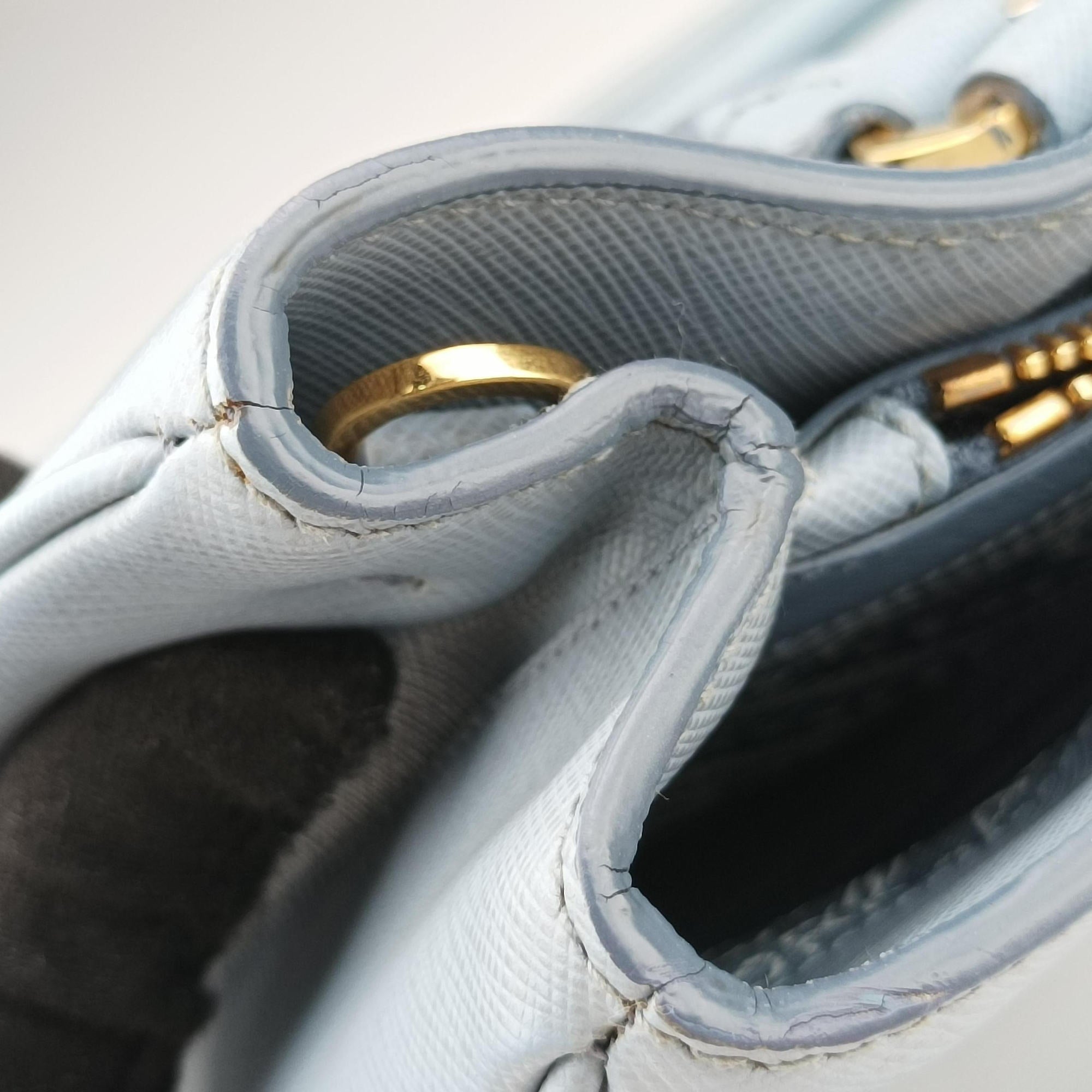 Pre-owned Prada Galleria Blue SAFFIANO Leather BN1801 shoulderbag | stylenewstar