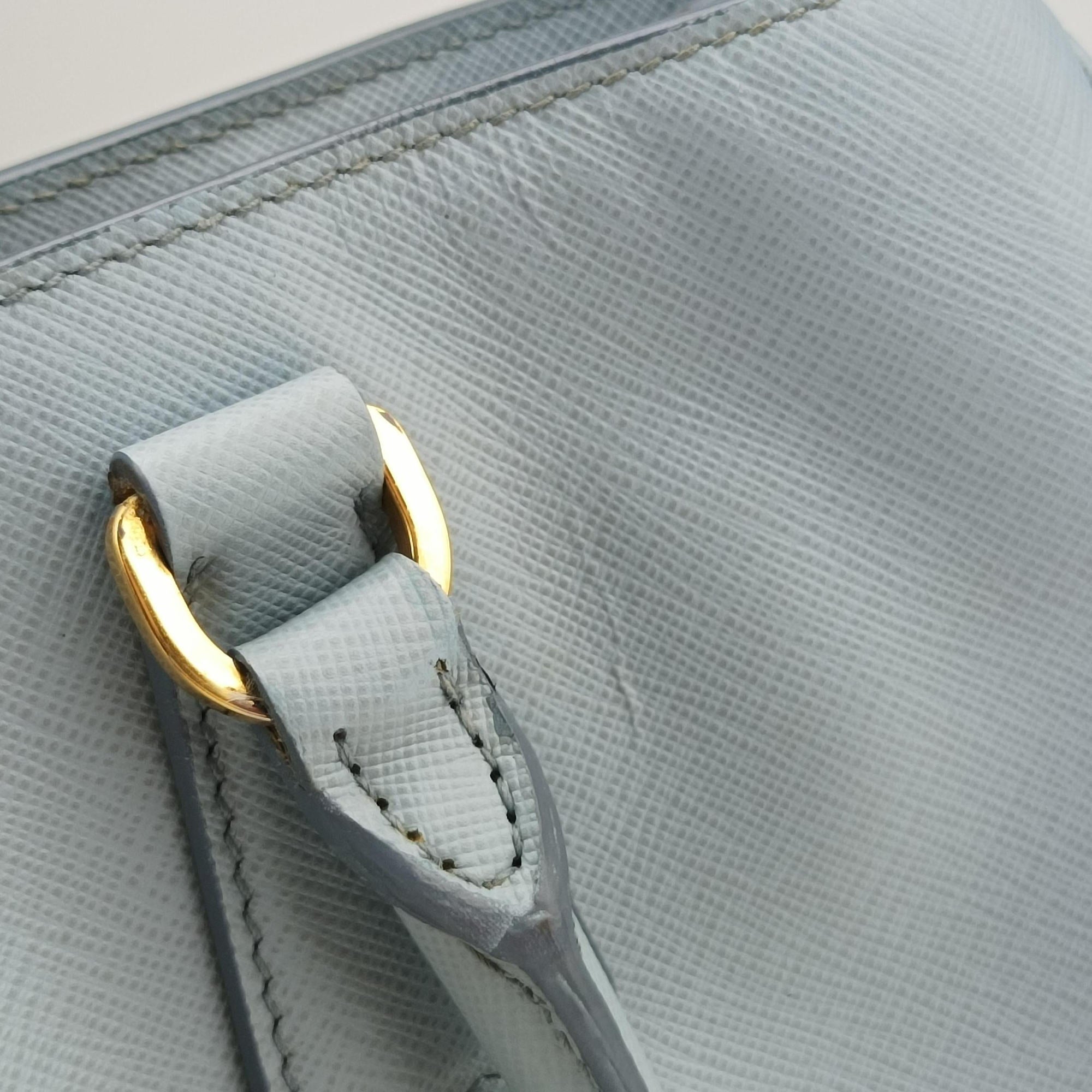 Pre-owned Prada Galleria Blue SAFFIANO Leather BN1801 shoulderbag | stylenewstar