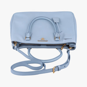 Pre-owned Prada Galleria Blue SAFFIANO Leather BN1801 shoulderbag | stylenewstar