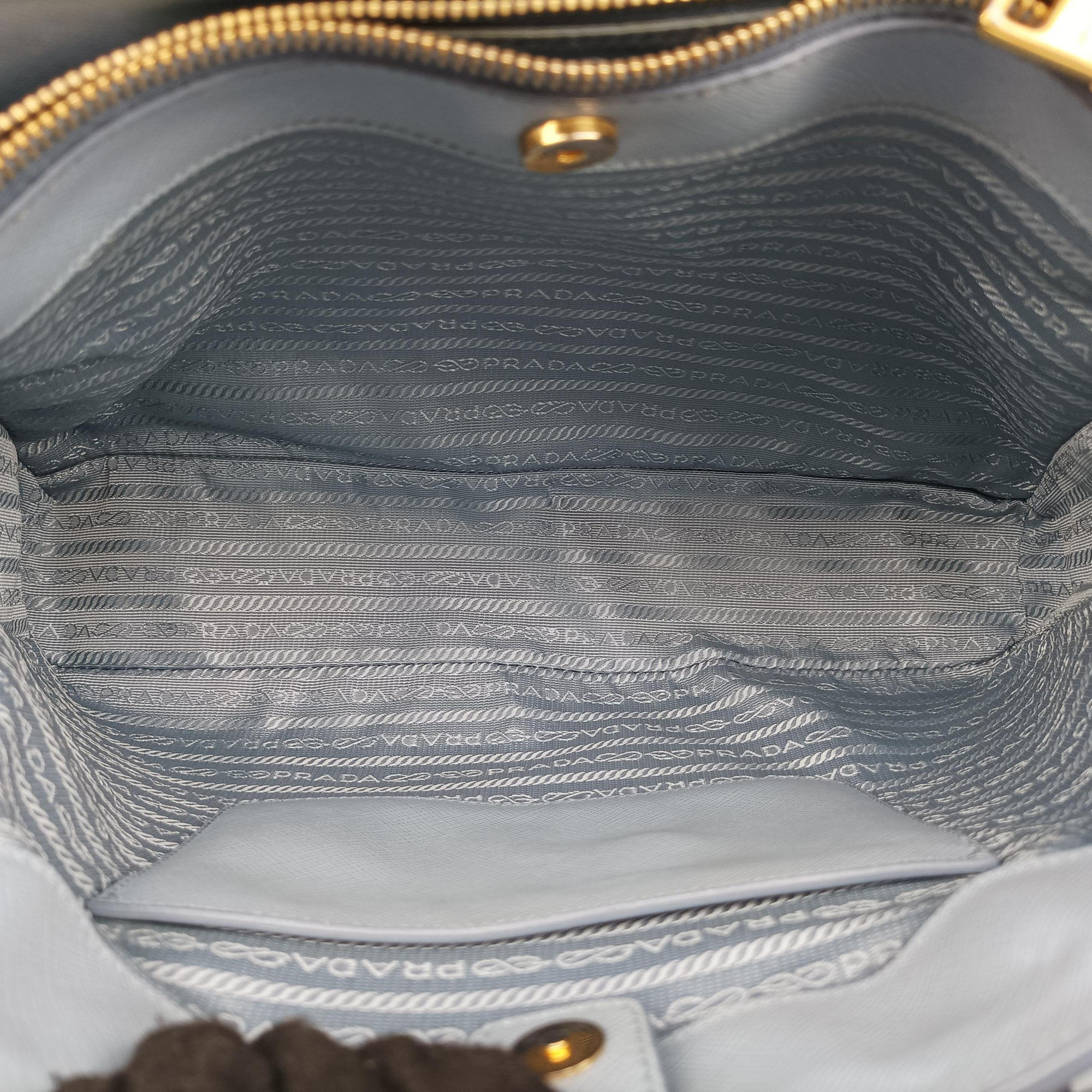 Pre-owned Prada Galleria Blue SAFFIANO Leather BN1801 shoulderbag | stylenewstar