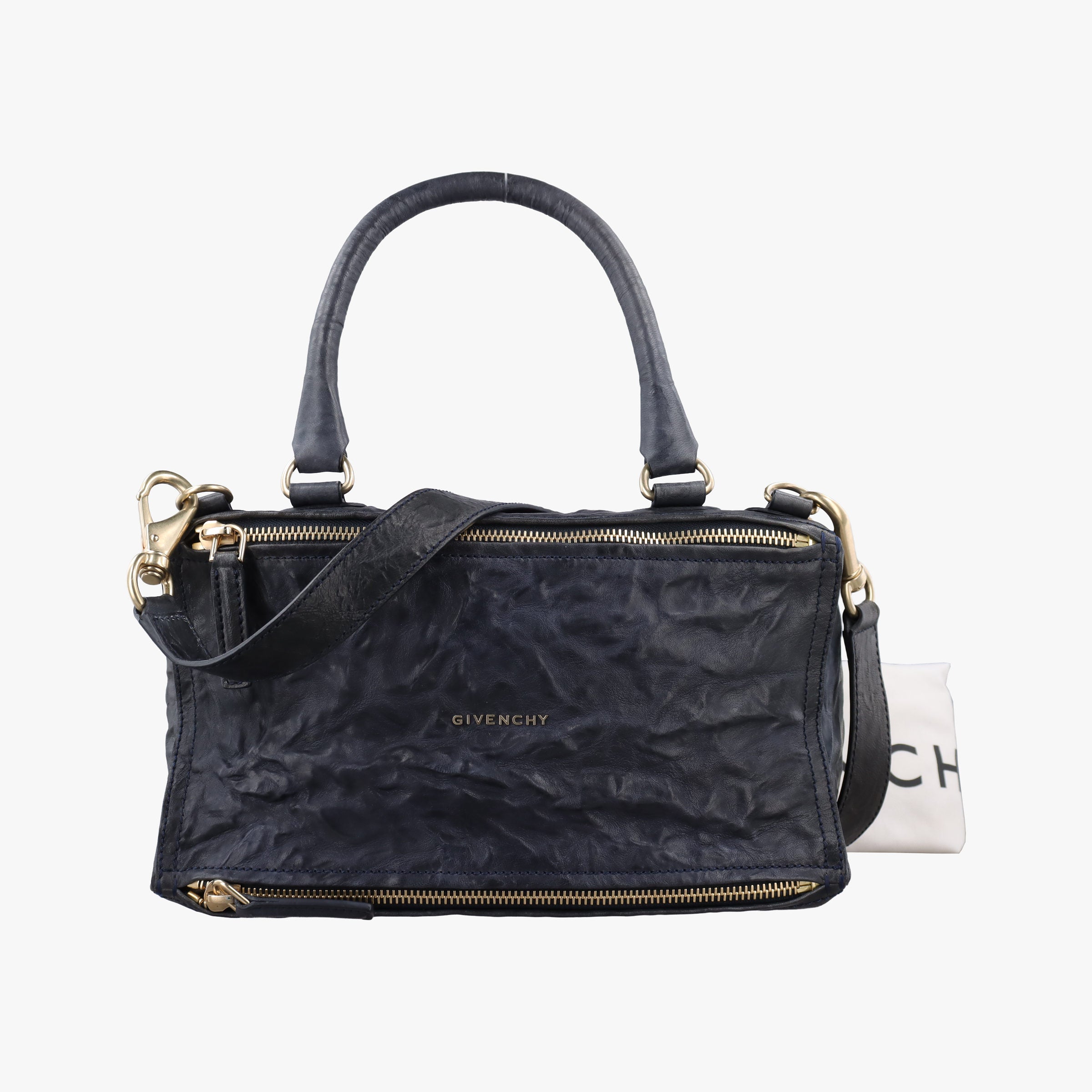 Vintage Givenchy Pandora Navy Leather  shoulderbag | stylenewstar