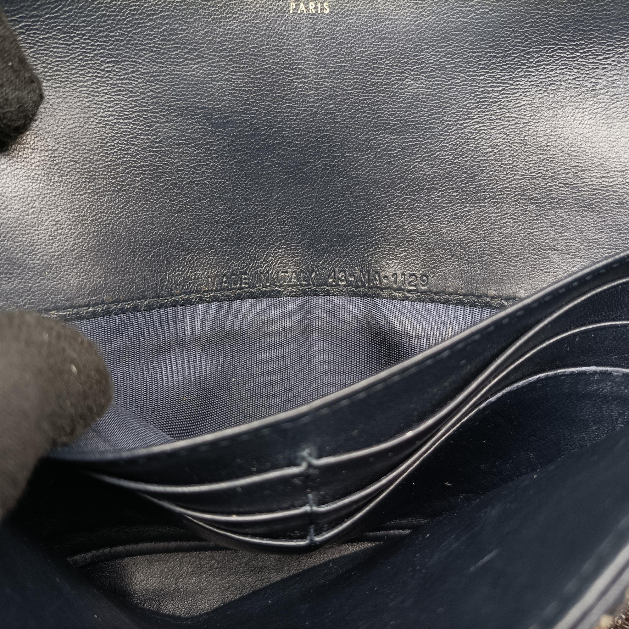 Pre-owned Christian Dior Saddle Navy×Gray jacquard  shoulderbag | stylenewstar