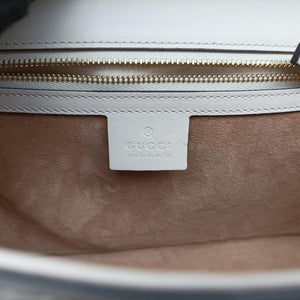 Pre-owned Gucci Sylvie Ivory×navy×red Leather 421882 shoulderbag | stylenewstar