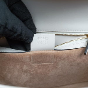 Pre-owned Gucci Sylvie Ivory×navy×red Leather 421882 shoulderbag | stylenewstar
