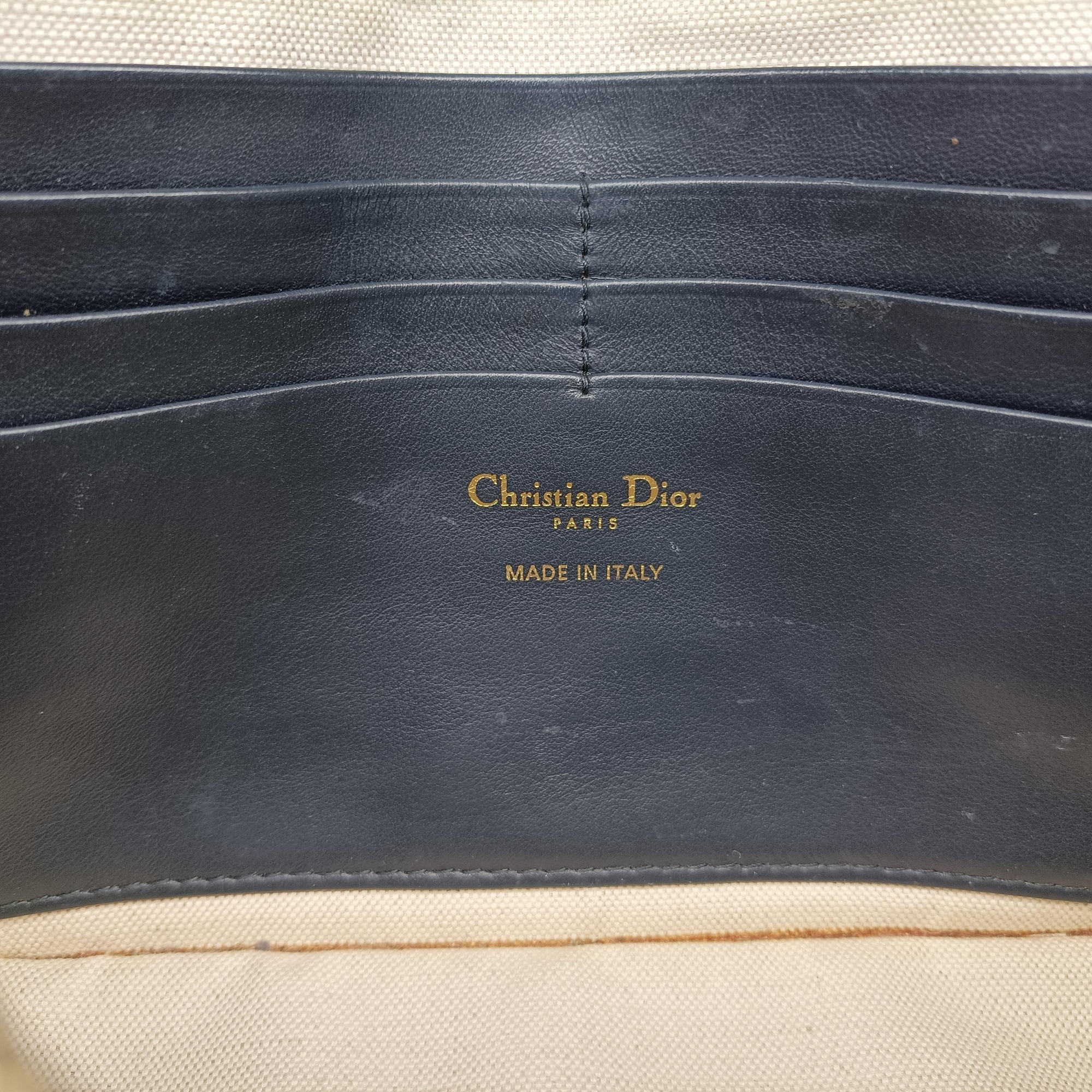Pre-owned Christian Dior Saddle Navy×Gray jacquard  shoulderbag | stylenewstar