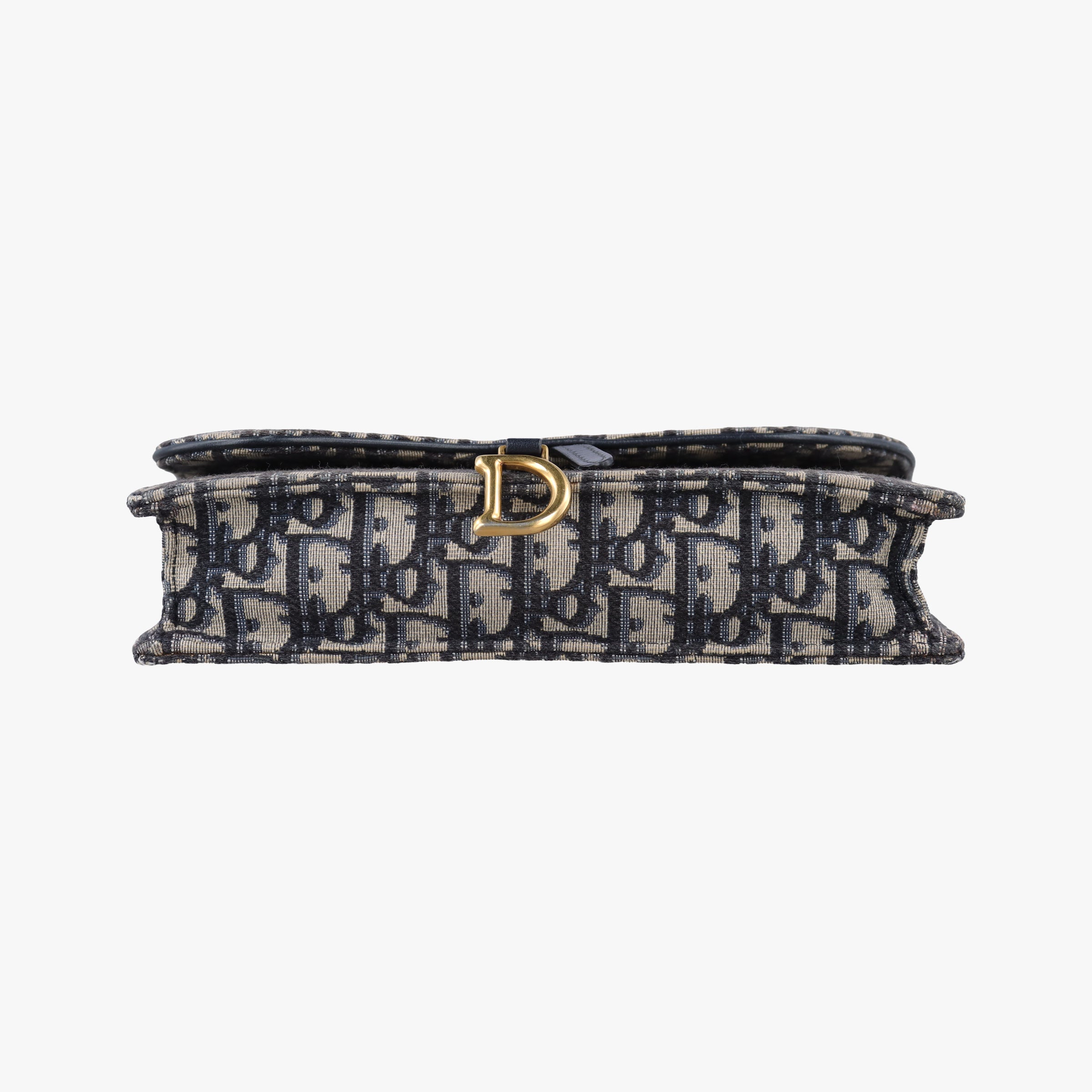 Pre-owned Christian Dior Saddle Navy×Gray jacquard  shoulderbag | stylenewstar