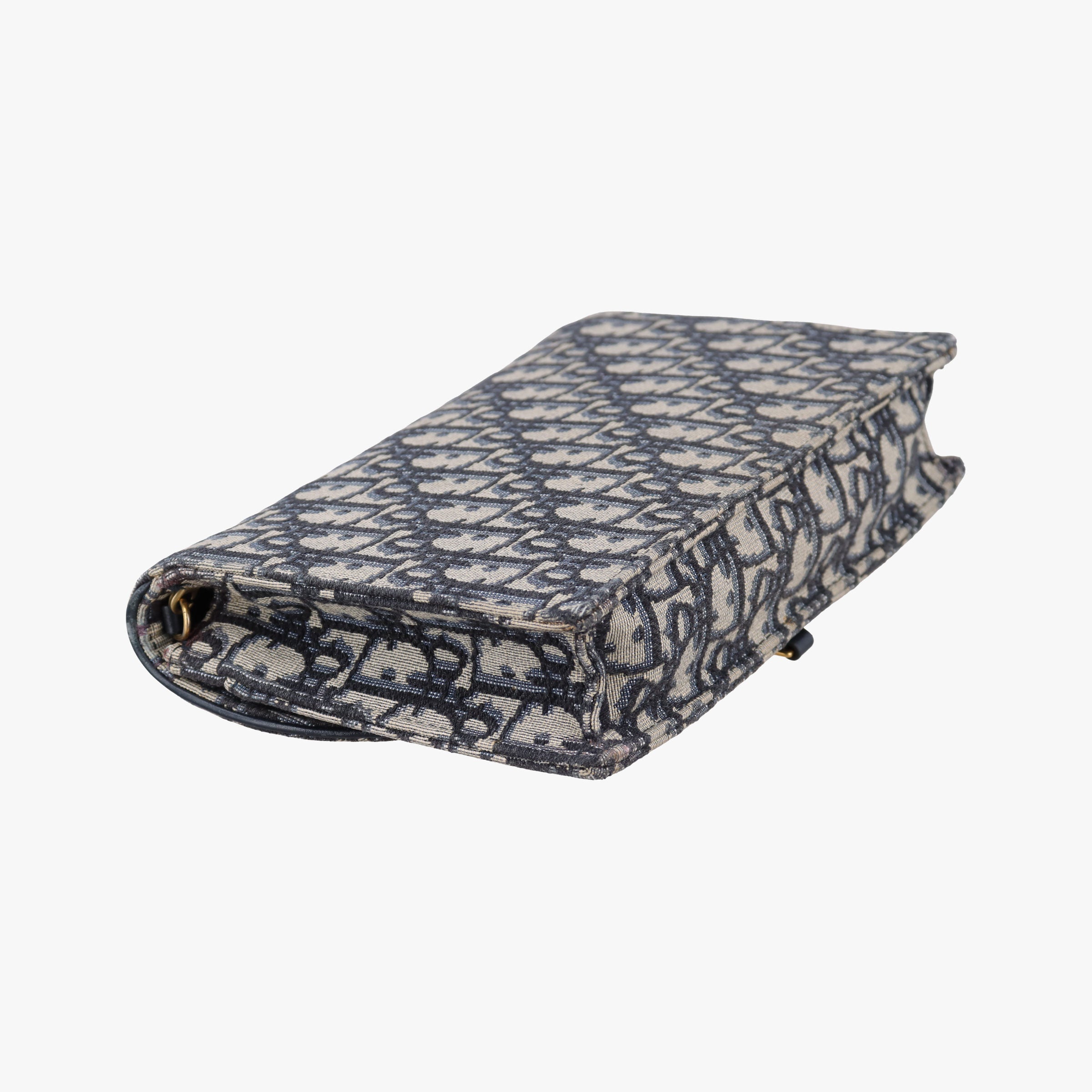 Pre-owned Christian Dior Saddle Navy×Gray jacquard  shoulderbag | stylenewstar