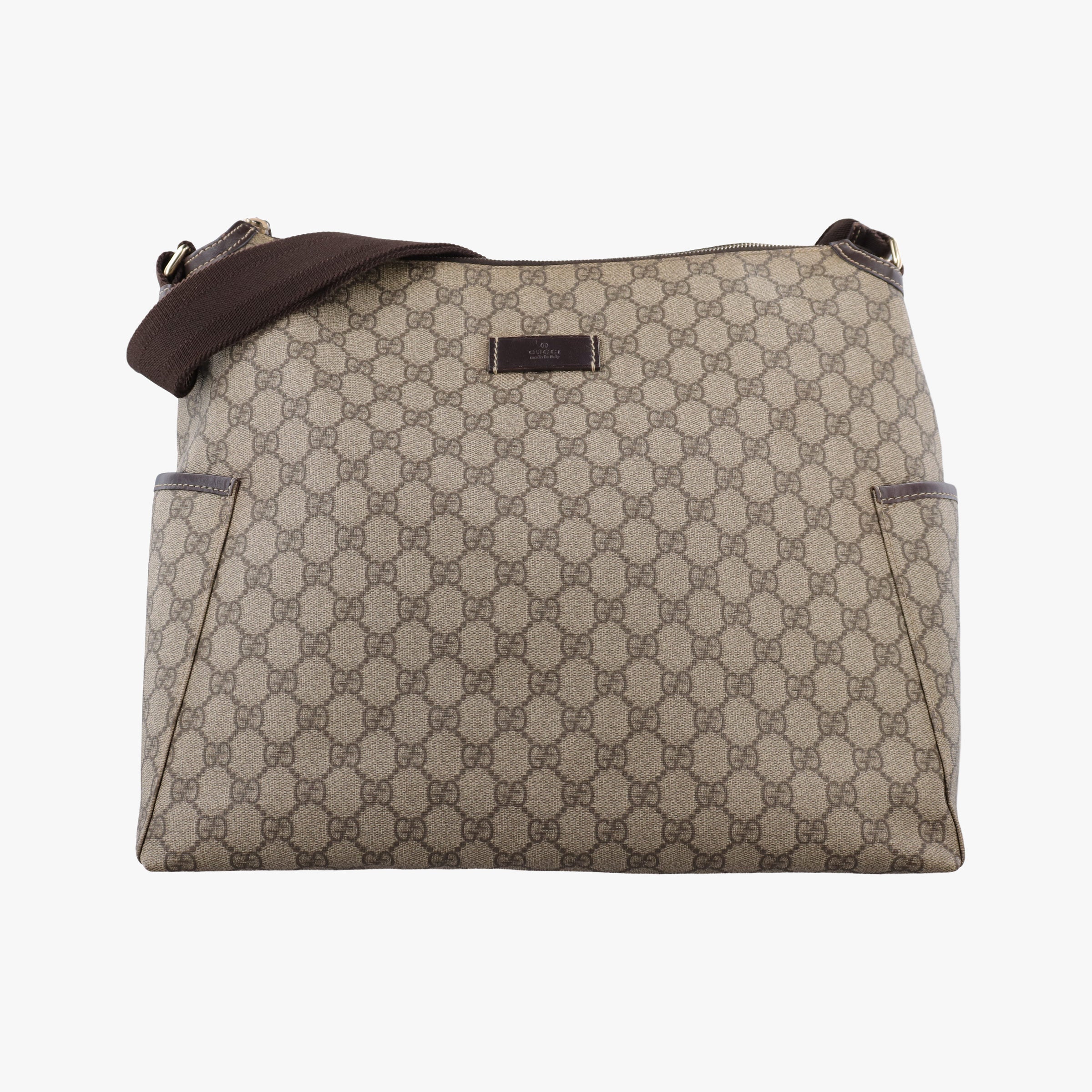 Vintage Gucci GG Plus GG Supreme khaki PVC coated canvas 201767 shoulderbag | stylenewstar