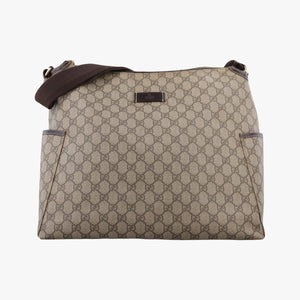 Vintage Gucci GG Plus GG Supreme khaki PVC coated canvas 201767 shoulderbag | stylenewstar