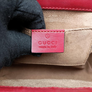 Pre-owned Gucci Padlock Beige×red×pink PVC coated canvas×leather 409487 shoulderbag | stylenewstar