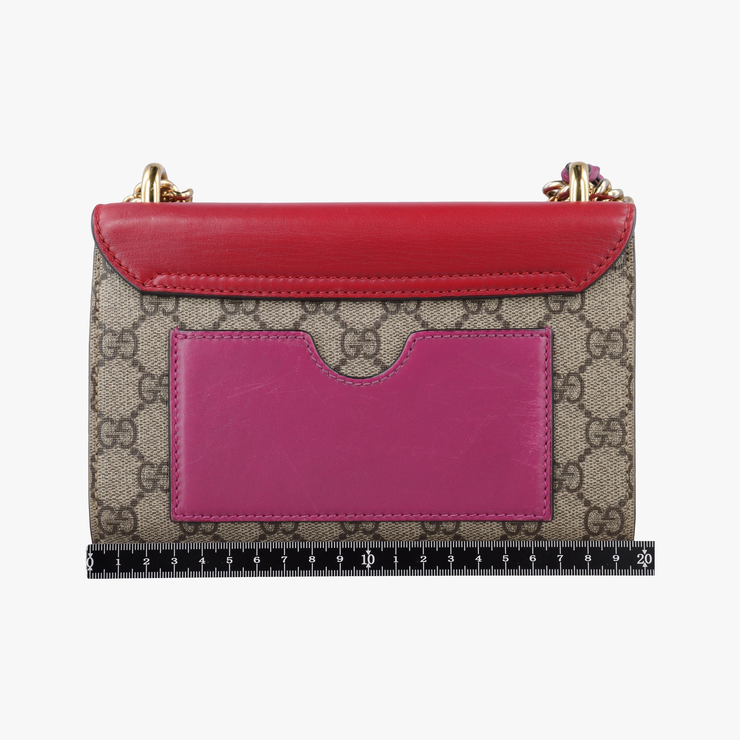 Pre-owned Gucci Padlock Beige×red×pink PVC coated canvas×leather 409487 shoulderbag | stylenewstar