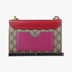 Pre-owned Gucci Padlock Beige×red×pink PVC coated canvas×leather 409487 shoulderbag | stylenewstar