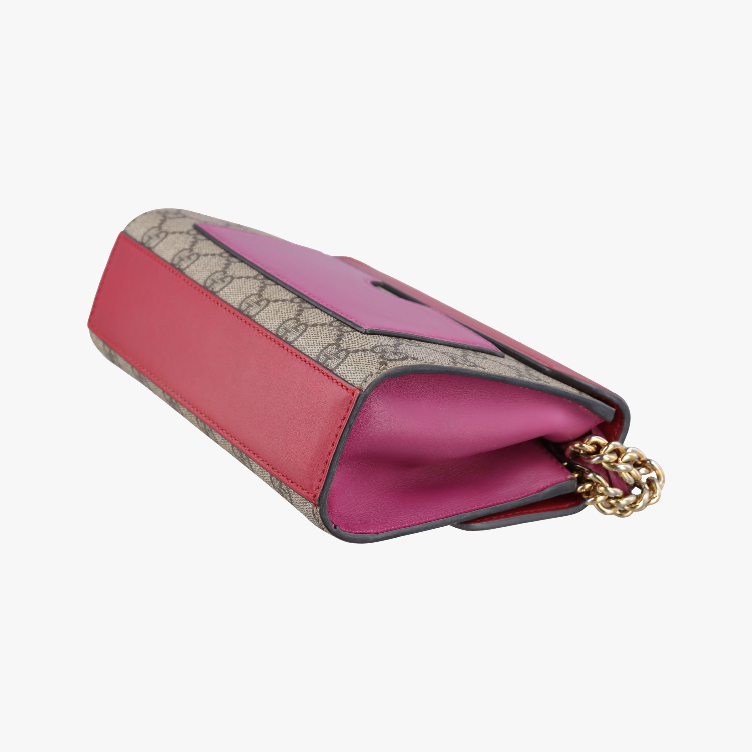 Pre-owned Gucci Padlock Beige×red×pink PVC coated canvas×leather 409487 shoulderbag | stylenewstar