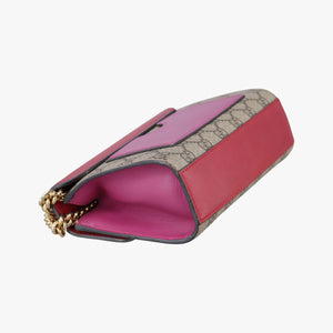 Pre-owned Gucci Padlock Beige×red×pink PVC coated canvas×leather 409487 shoulderbag | stylenewstar