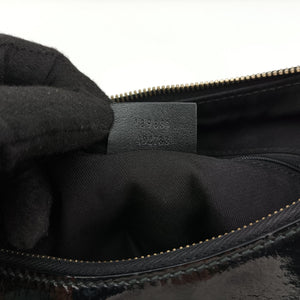 Pre-owned Gucci Abbey D-ring Hobo Black Patent 189833 handbag | stylenewstar