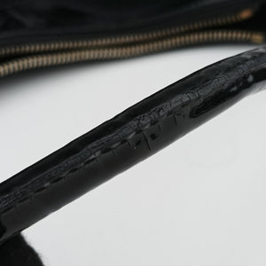 Pre-owned Gucci Abbey D-ring Hobo Black Patent 189833 handbag | stylenewstar