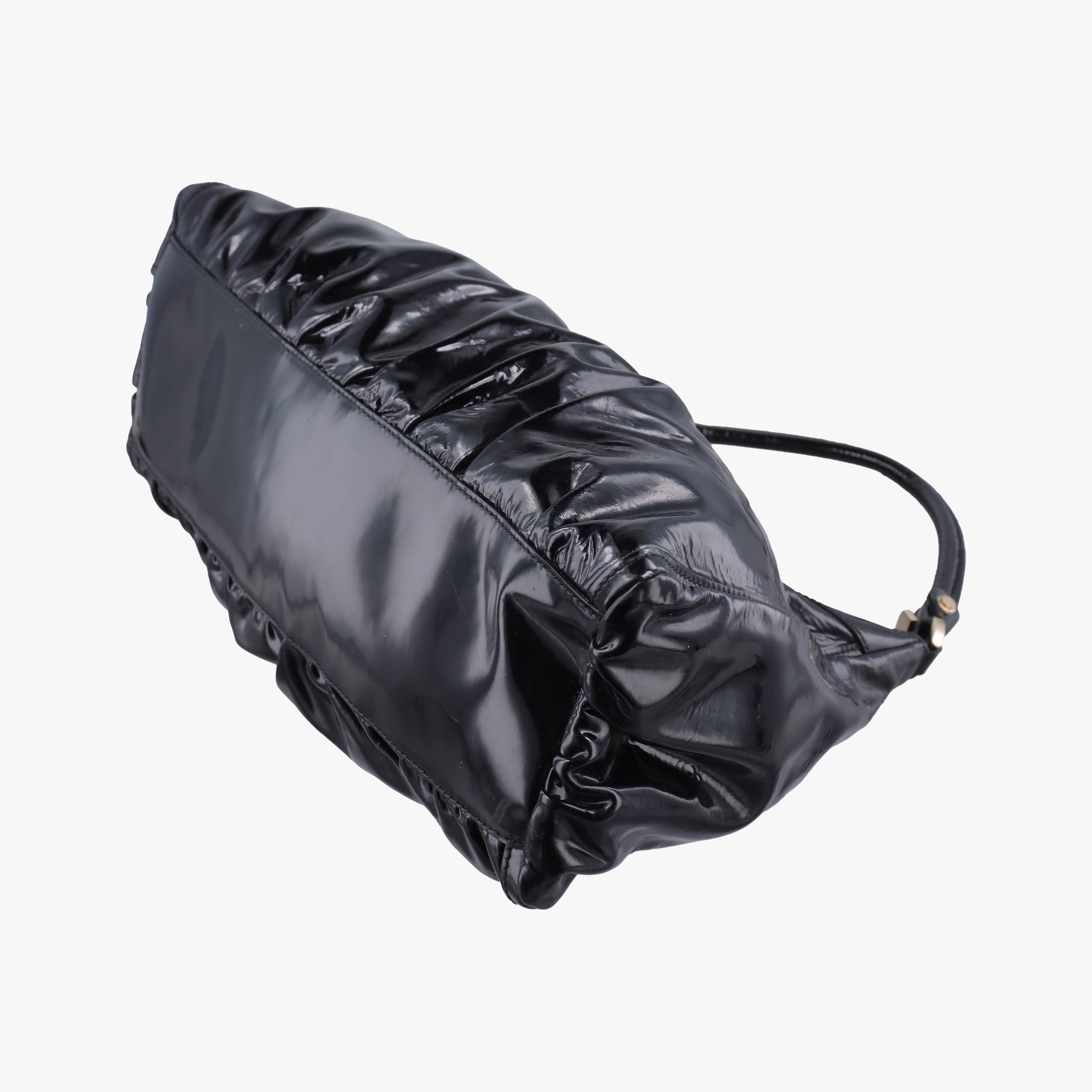 Pre-owned Gucci Abbey D-ring Hobo Black Patent 189833 handbag | stylenewstar