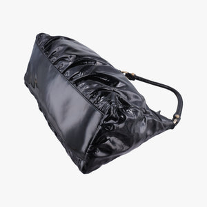 Pre-owned Gucci Abbey D-ring Hobo Black Patent 189833 handbag | stylenewstar