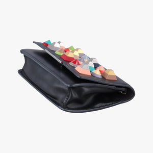 Pre-owned Fendi Monster Eyes Tube Black×multicolor Leather 8M0346 shoulderbag | stylenewstar