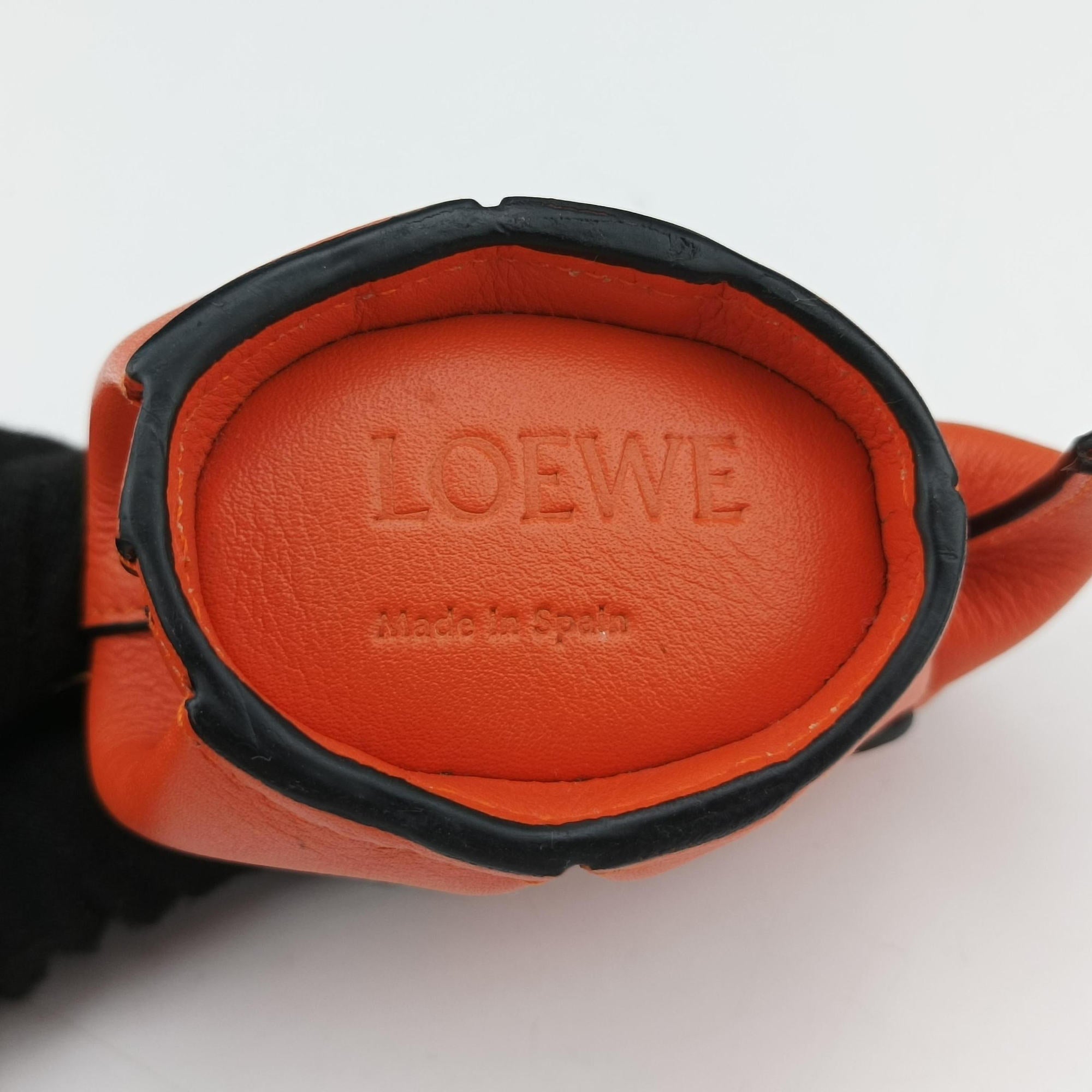 Pre-owned Loewe Elephant Pouch Orange Leather  coinpurse | stylenewstar