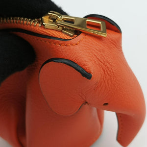 Pre-owned Loewe Elephant Pouch Orange Leather  coinpurse | stylenewstar