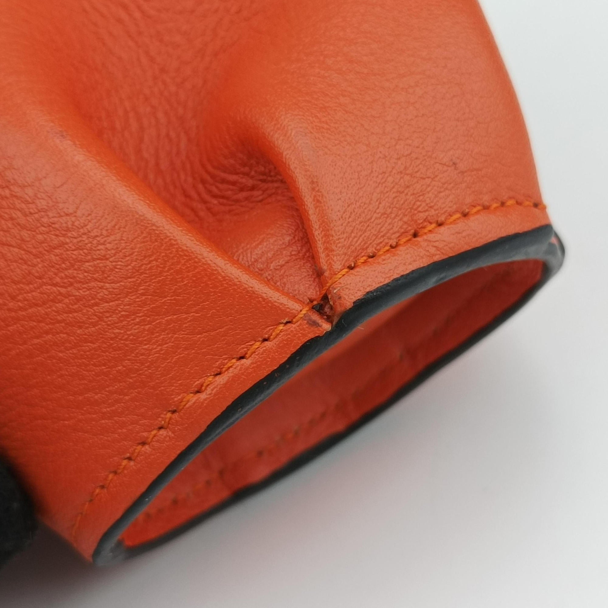 Pre-owned Loewe Elephant Pouch Orange Leather  coinpurse | stylenewstar