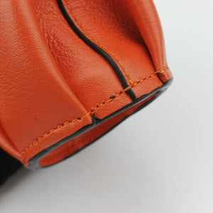 Pre-owned Loewe Elephant Pouch Orange Leather  coinpurse | stylenewstar
