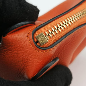 Pre-owned Loewe Elephant Pouch Orange Leather  coinpurse | stylenewstar