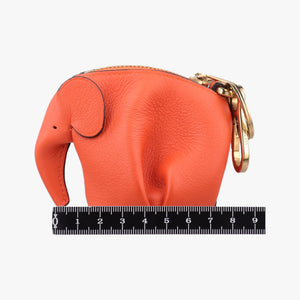 Pre-owned Loewe Elephant Pouch Orange Leather  coinpurse | stylenewstar
