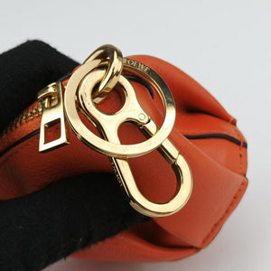 Pre-owned Loewe Elephant Pouch Orange Leather  coinpurse | stylenewstar
