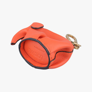 Pre-owned Loewe Elephant Pouch Orange Leather  coinpurse | stylenewstar