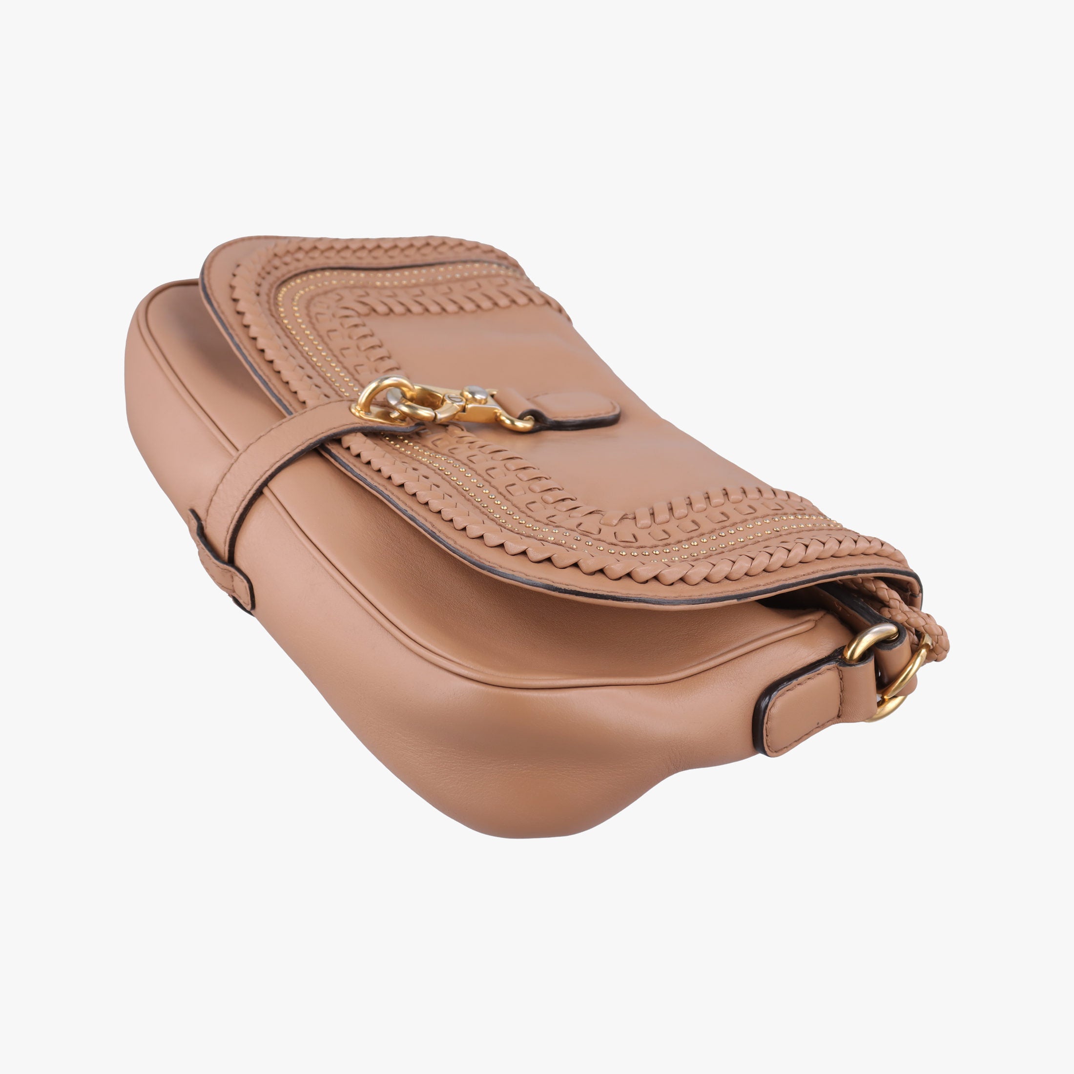 Pre-owned Gucci Tassel Handmade Medium Flap Camel Leather 263954 shoulderbag | stylenewstar