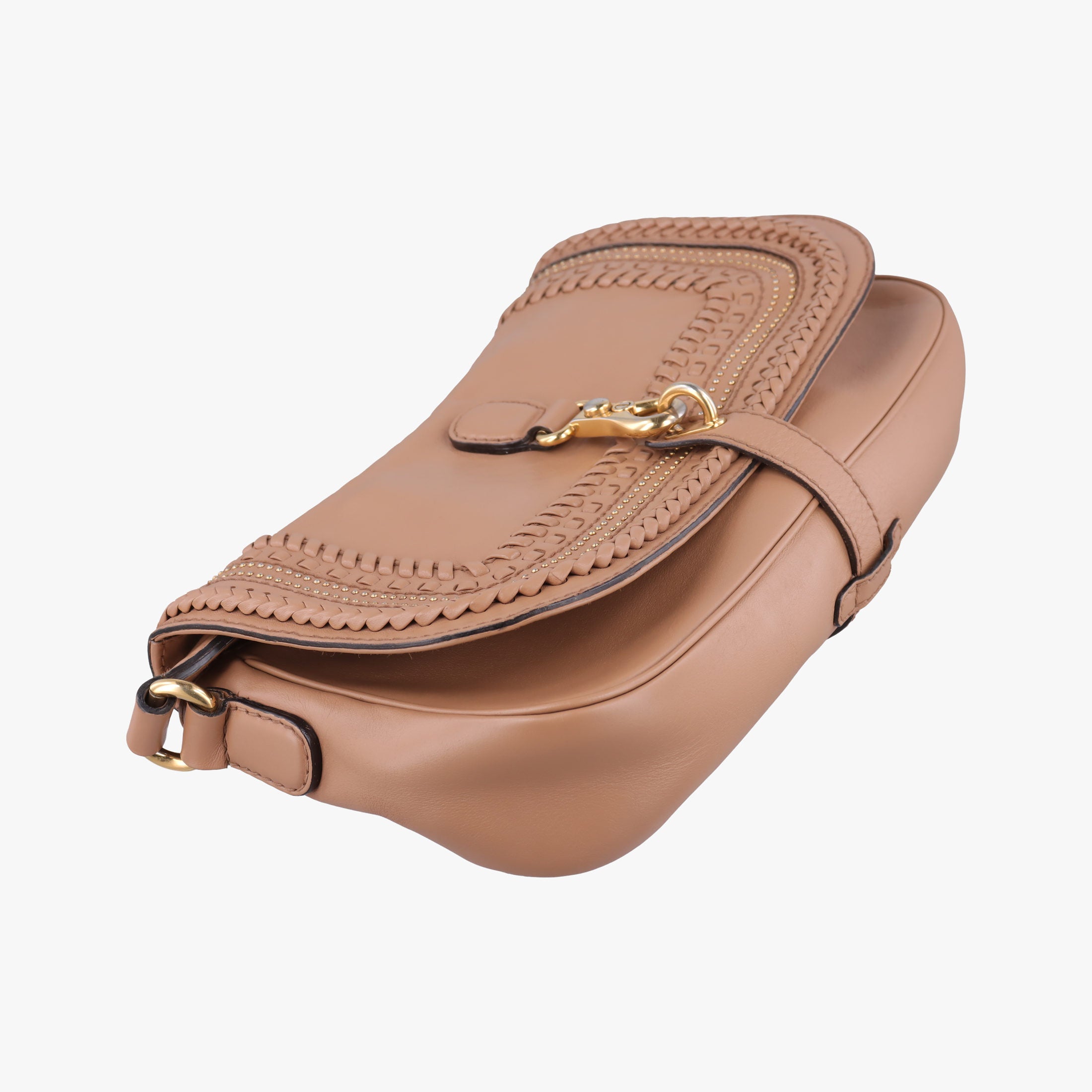 Pre-owned Gucci Tassel Handmade Medium Flap Camel Leather 263954 shoulderbag | stylenewstar