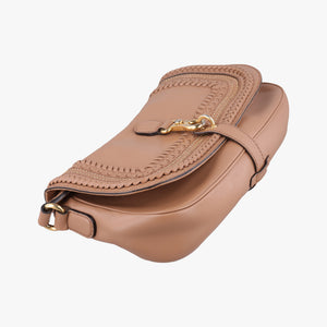 Pre-owned Gucci Tassel Handmade Medium Flap Camel Leather 263954 shoulderbag | stylenewstar