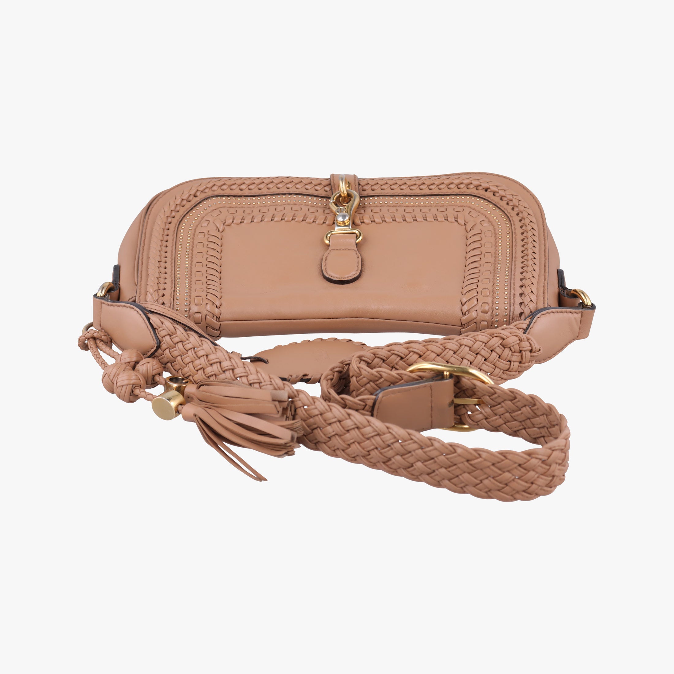 Pre-owned Gucci Tassel Handmade Medium Flap Camel Leather 263954 shoulderbag | stylenewstar