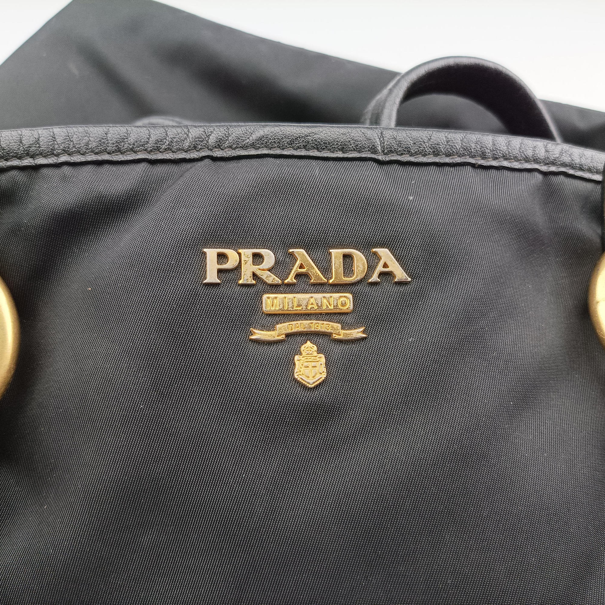 Pre-owned Prada Tessuto Satchel Black nylon × leather BR4997 shoulderbag | stylenewstar