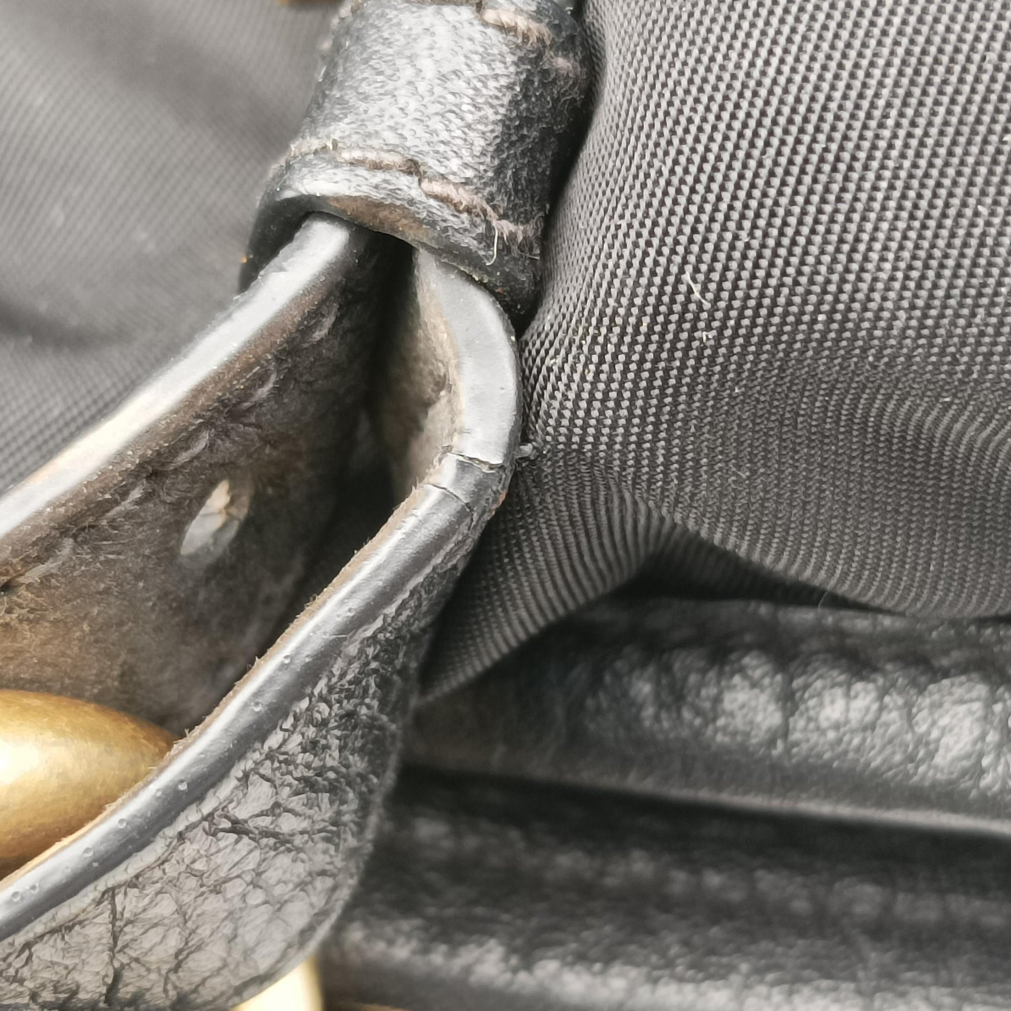 Pre-owned Prada Tessuto Satchel Black nylon × leather BR4997 shoulderbag | stylenewstar