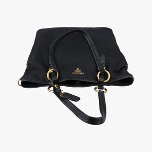 Pre-owned Prada Tessuto Satchel Black nylon × leather BR4997 shoulderbag | stylenewstar
