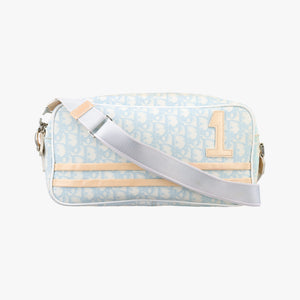 Pre-owned Christian Dior Trotter Blue Coated Canvas Leather  shoulderbag | stylenewstar