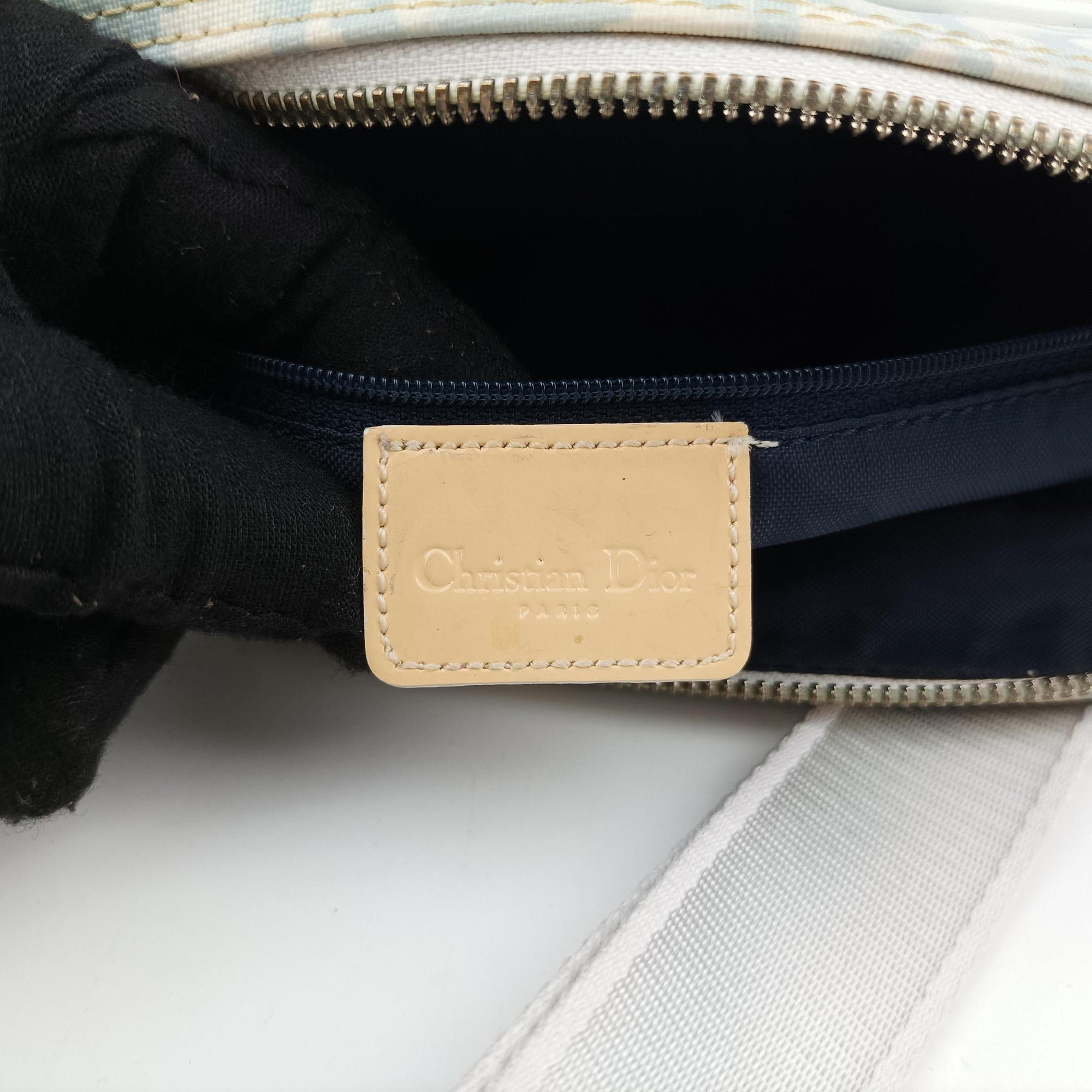 Pre-owned Christian Dior Trotter Blue Coated Canvas Leather  shoulderbag | stylenewstar