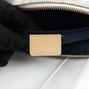 Pre-owned Christian Dior Trotter Blue Coated Canvas Leather  shoulderbag | stylenewstar